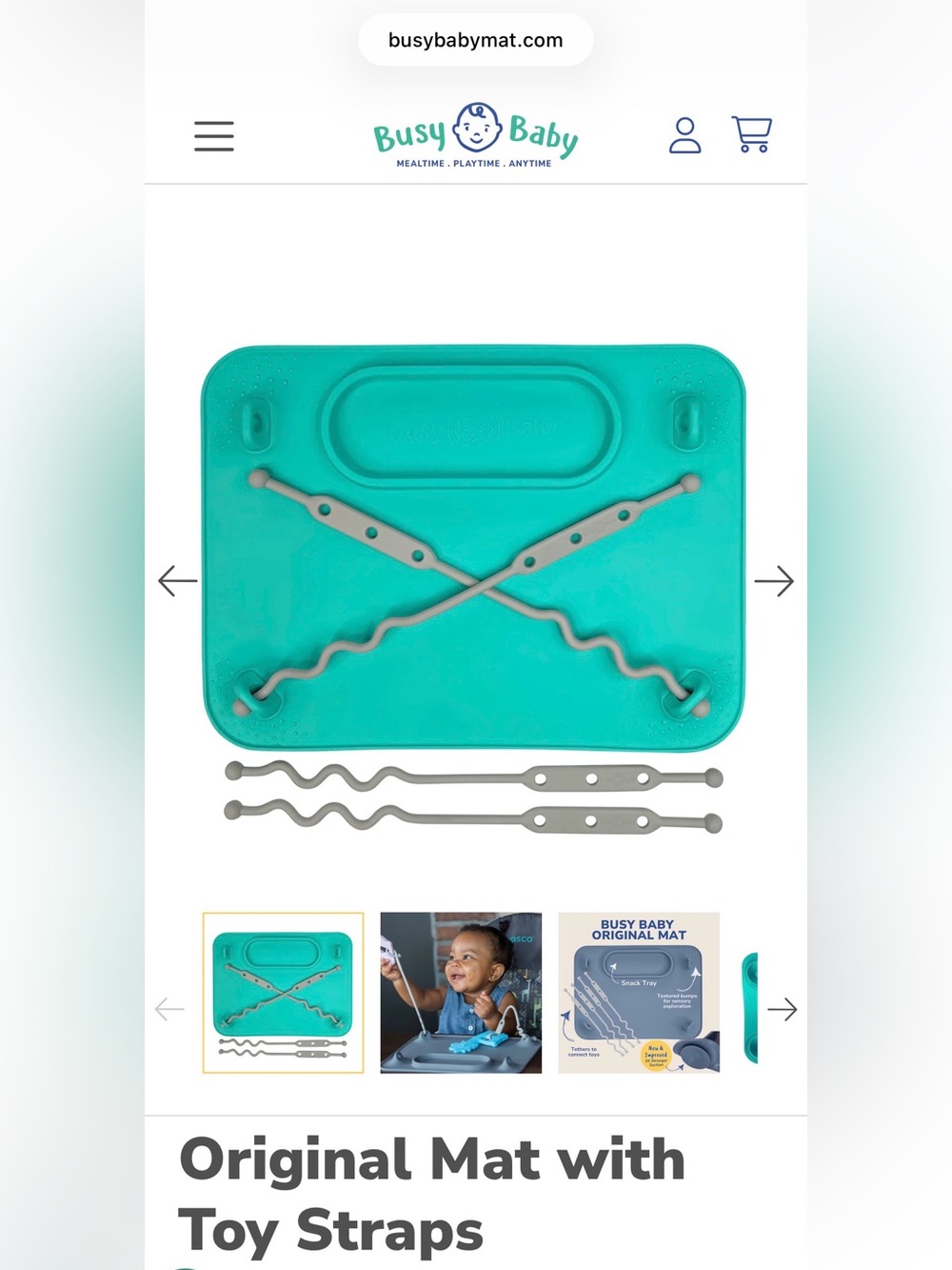 Brand new! Busy Baby Original Mat - with tethers and carrying case - spearmint